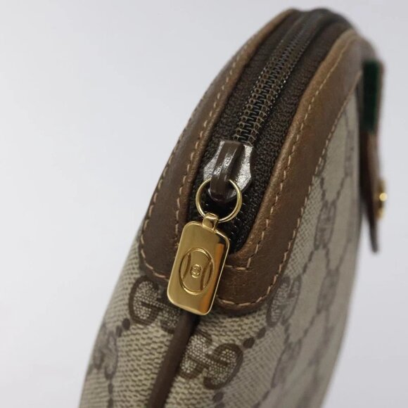 GUCCI GG Supreme Web Sherry Line Bag PVC Beige Gold 904 02 047 Auth bs24305 - Picture 10 of 16
